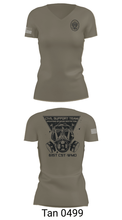 61st CST 56297636 Women's Short Sleeve V-neck Shirt - 68