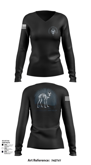 Womens Long Sleeve Vneck Shirt, 1-112 INF Assassins, , Teamtime, Team time, sublimation, custom sports apparel, team uniforms, spirit wear, spiritwear, sports uniforms, custom shirts, team store, custom team store, fundraiser sports, apparel fundraiser
