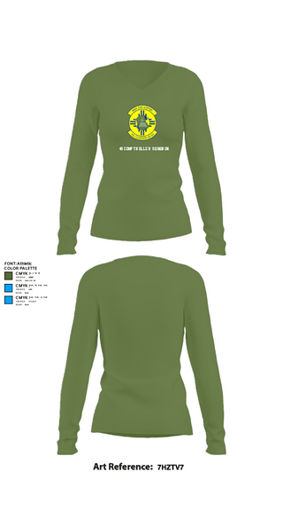 Women's Long Sleeve Vneck Shirt, 49 COMPTROLLER SQUADRON, , Teamtime, Team time, sublimation, custom sports apparel, team uniforms, spirit wear, spiritwear, sports uniforms, custom shirts, team store, custom team store, fundraiser sports, apparel fundraiser