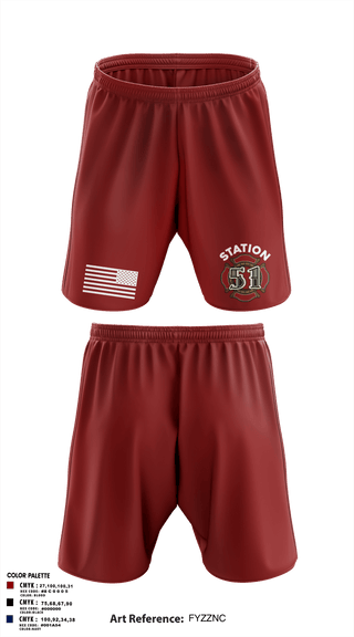 Athletic Shorts With Pockets, Station 51, Fire Department, Teamtime, Team time, sublimation, custom sports apparel, team uniforms, spirit wear, spiritwear, sports uniforms, custom shirts, team store, custom team store, fundraiser sports, apparel fundraiser