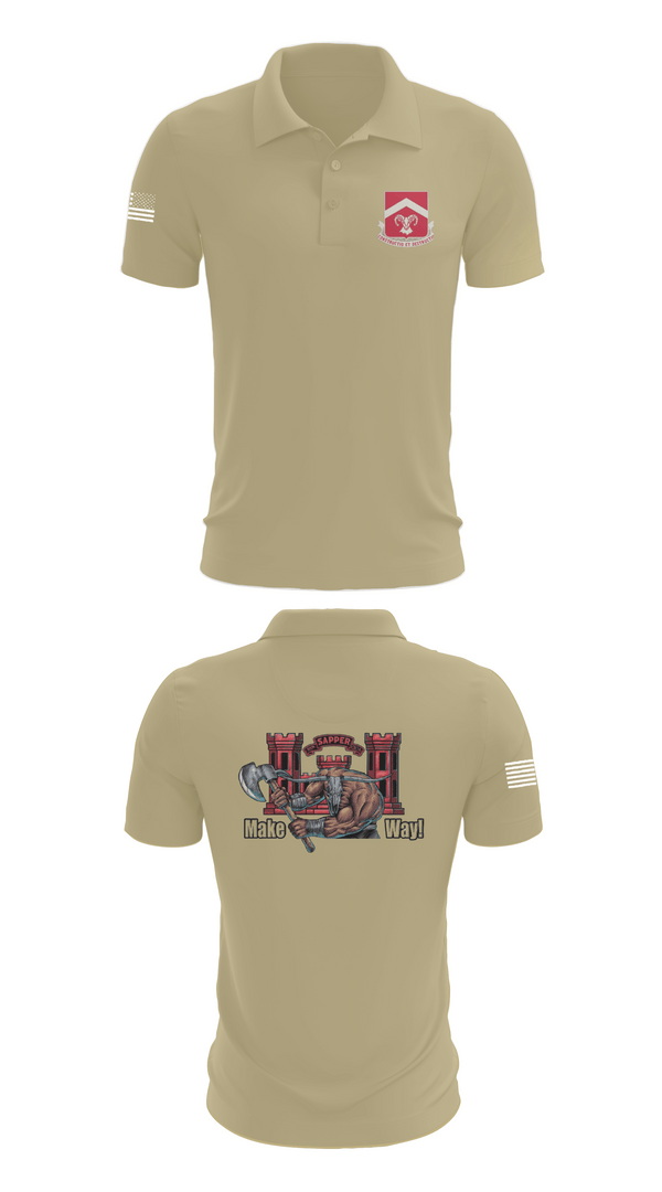Short Sleeve Performance Polo, 937th CEC-A, 40th BEB, Army, Teamtime, Team time, sublimation, custom sports apparel, team uniforms, spirit wear, spiritwear, sports uniforms, custom shirts, team store, custom team store, fundraiser sports, apparel fundraiser