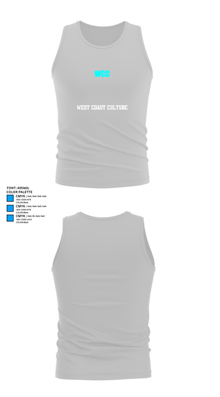 Tank Top, West Coast Culture, Men's Basketball, Teamtime, Team time, sublimation, custom sports apparel, team uniforms, spirit wear, spiritwear, sports uniforms, custom shirts, team store, custom team store, fundraiser sports, apparel fundraiser