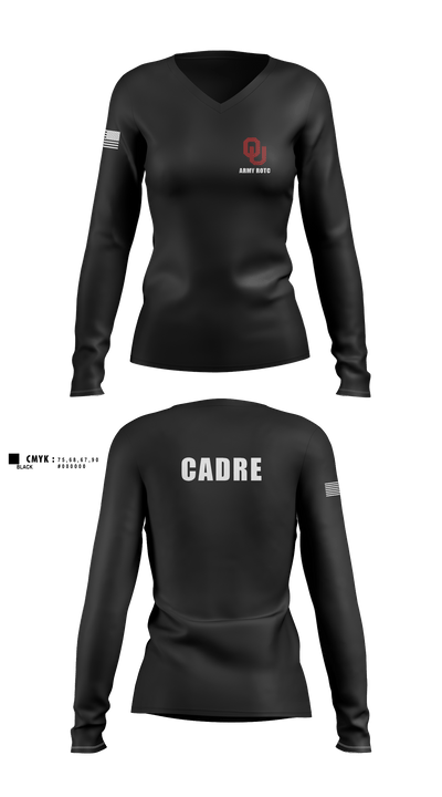 OU Army ROTC 95723228 Women's Long Sleeve V-neck Shirt - 3