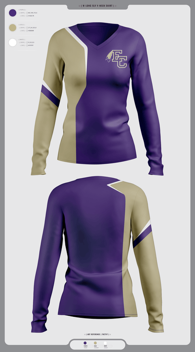 East Coweta High School Wrestling 50868332 Women's Long Sleeve V-neck Shirt - 1