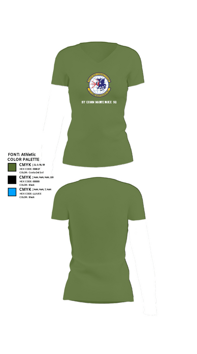 1st Comm Maintenance Sq 14666523 Women's Short Sleeve V-neck Shirt - 44