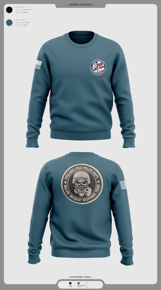 Crew Neck Sweatshirt, Philadelphia Police Counter Terrorism Operations, Police, Teamtime, Team time, sublimation, custom sports apparel, team uniforms, spirit wear, spiritwear, sports uniforms, custom shirts, team store, custom team store, fundraiser sports, apparel fundraiser