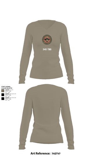Womens Long Sleeve Vneck Shirt, 345 TRS, Air Force, Teamtime, Team time, sublimation, custom sports apparel, team uniforms, spirit wear, spiritwear, sports uniforms, custom shirts, team store, custom team store, fundraiser sports, apparel fundraiser