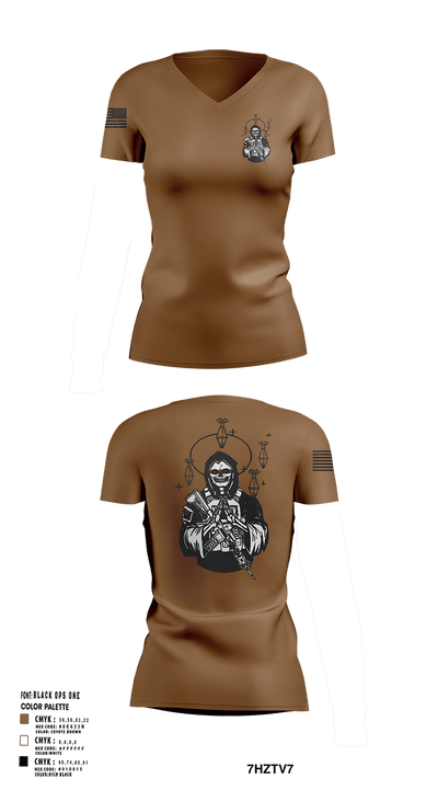Outlaw Mortar Section 59835743 Women's Short Sleeve V-neck Shirt - 119