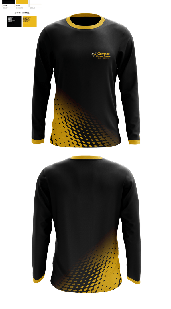 Long Sleeve Performance Shirt, Glencoe High School Cross Country, Cross Country, Teamtime, Team time, sublimation, custom sports apparel, team uniforms, spirit wear, spiritwear, sports uniforms, custom shirts, team store, custom team store, fundraiser sports, apparel fundraiser