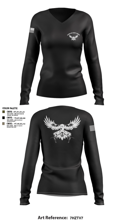 Stanislaus County Sheriff 2265766 Women's Long Sleeve V-neck Shirt - 2