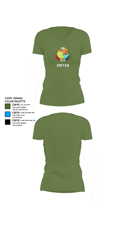 11th T.S.R 19637514 Women's Short Sleeve V-neck Shirt - 42