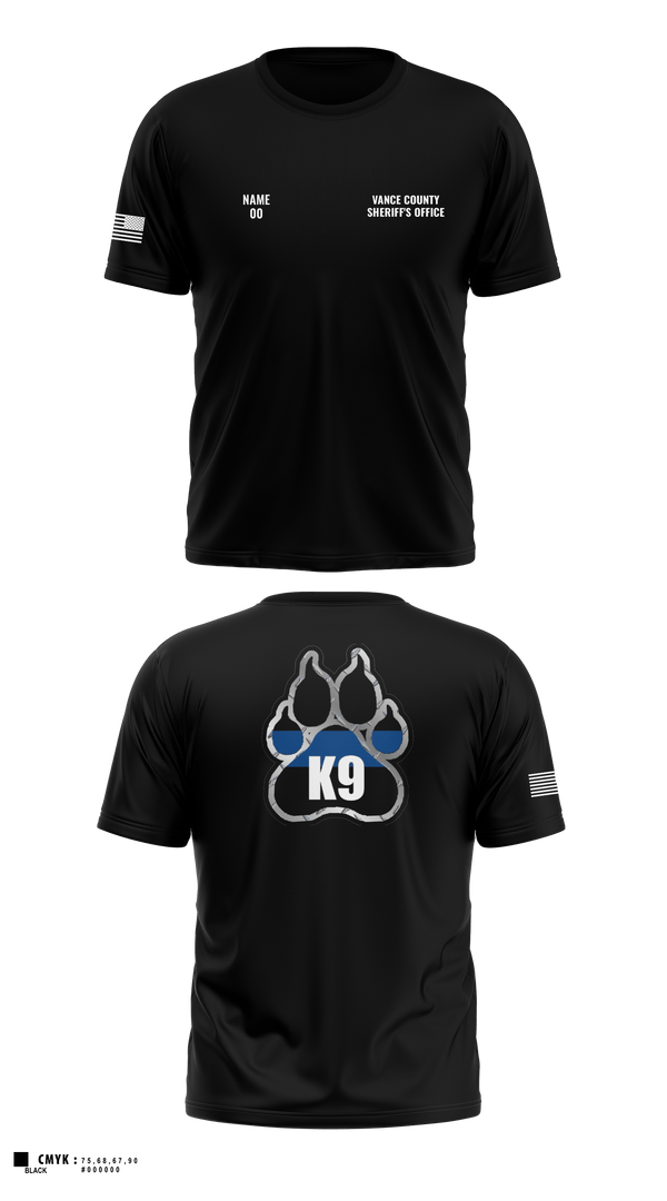 Short Sleeve Performance Shirt, Vance County Sheriff's Office  K9 Unit, Police, Teamtime, Team time, sublimation, custom sports apparel, team uniforms, spirit wear, spiritwear, sports uniforms, custom shirts, team store, custom team store, fundraiser sports, apparel fundraiser