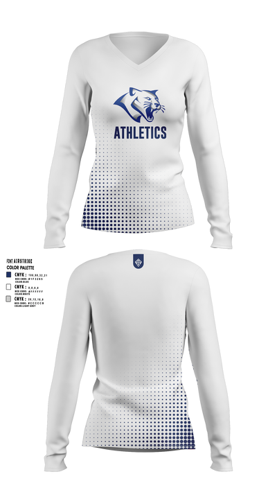Thornton Middle School 78046273 Women's Long Sleeve V-neck Shirt - 2