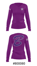 Bottineau High School 26399296 Women's Long Sleeve V-neck Shirt - 20