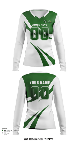 Womens Long Sleeve Vneck Shirt, Cross Keys High School Volleyball, Women's Volleyball, Teamtime, Team time, sublimation, custom sports apparel, team uniforms, spirit wear, spiritwear, sports uniforms, custom shirts, team store, custom team store, fundraiser sports, apparel fundraiser