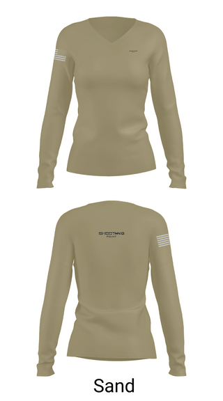 Womens Long Sleeve Vneck Shirt 1, Shootingpoint, Army, Teamtime, Team time, sublimation, custom sports apparel, team uniforms, spirit wear, spiritwear, sports uniforms, custom shirts, team store, custom team store, fundraiser sports, apparel fundraiser