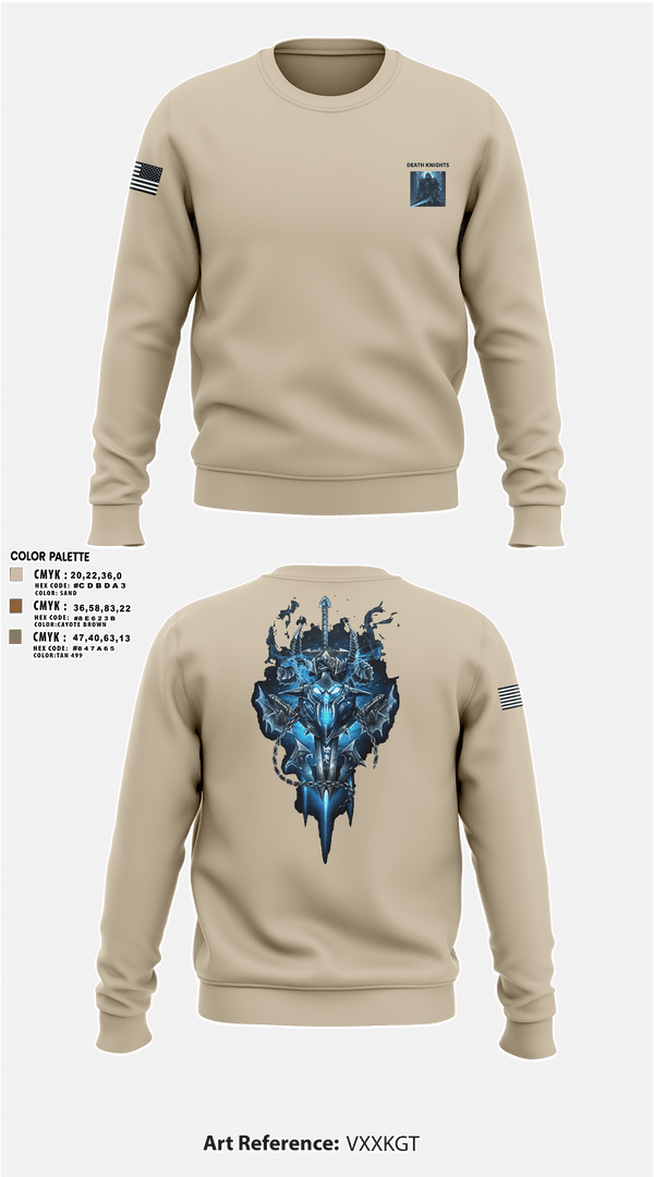 Crew Neck Sweatshirt, Death Knights, Army, Teamtime, Team time, sublimation, custom sports apparel, team uniforms, spirit wear, spiritwear, sports uniforms, custom shirts, team store, custom team store, fundraiser sports, apparel fundraiser