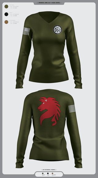 Women's Long Sleeve Vneck Shirt, 819 RHS, Air Force, Teamtime, Team time, sublimation, custom sports apparel, team uniforms, spirit wear, spiritwear, sports uniforms, custom shirts, team store, custom team store, fundraiser sports, apparel fundraiser