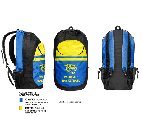 Gear Bag, East Peoria Central Wildcats, Men's Basketball, Teamtime, Team time, sublimation, custom sports apparel, team uniforms, spirit wear, spiritwear, sports uniforms, custom shirts, team store, custom team store, fundraiser sports, apparel fundraiser
