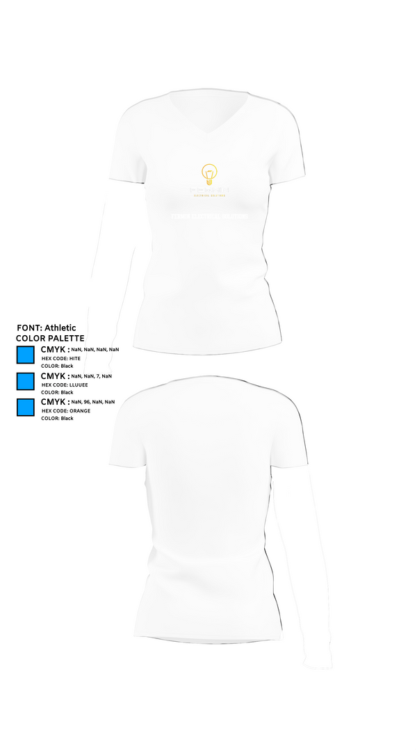 Womens Short Sleeve Vneck Shirt, Fermin Electrical Solutions, , Teamtime, Team time, sublimation, custom sports apparel, team uniforms, spirit wear, spiritwear, sports uniforms, custom shirts, team store, custom team store, fundraiser sports, apparel fundraiser