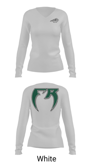 Women's Long Sleeve Vneck Shirt, Fossil Ridge High School Baseball, Baseball, Teamtime, Team time, sublimation, custom sports apparel, team uniforms, spirit wear, spiritwear, sports uniforms, custom shirts, team store, custom team store, fundraiser sports, apparel fundraiser