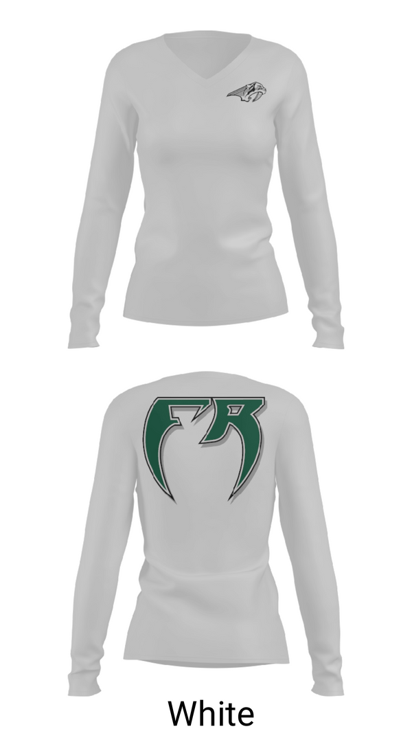 Women's Long Sleeve Vneck Shirt, Fossil Ridge High School Baseball, Baseball, Teamtime, Team time, sublimation, custom sports apparel, team uniforms, spirit wear, spiritwear, sports uniforms, custom shirts, team store, custom team store, fundraiser sports, apparel fundraiser