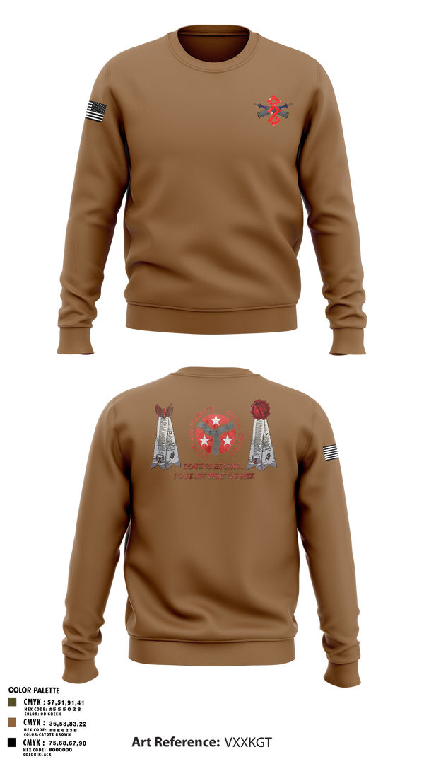 Crew Neck Sweatshirt, q trp 4/278th, , Teamtime, Team time, sublimation, custom sports apparel, team uniforms, spirit wear, spiritwear, sports uniforms, custom shirts, team store, custom team store, fundraiser sports, apparel fundraiser