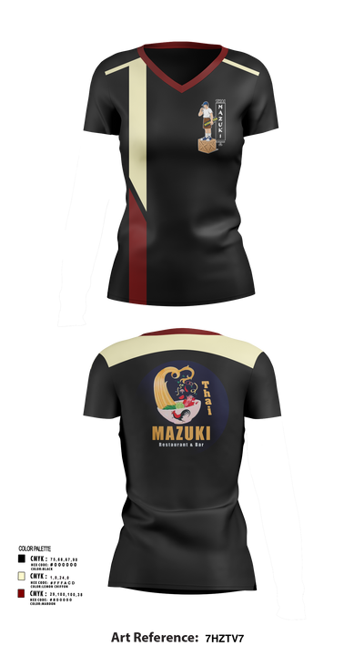 Thai Mazuki 58314622 Women's Short Sleeve V-neck Shirt - 118