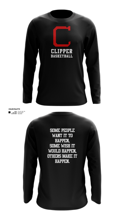 Columbiana High School Basketball 83089115 Long Sleeve Performance Shirt - 42