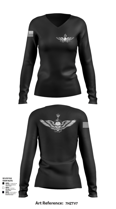 USS AMERICA 73991859 Women's Long Sleeve V-neck Shirt - 132
