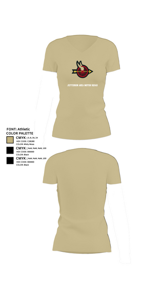 Womens Short Sleeve Vneck Shirt, Jefferson Area Motor Squad, Police, Teamtime, Team time, sublimation, custom sports apparel, team uniforms, spirit wear, spiritwear, sports uniforms, custom shirts, team store, custom team store, fundraiser sports, apparel fundraiser