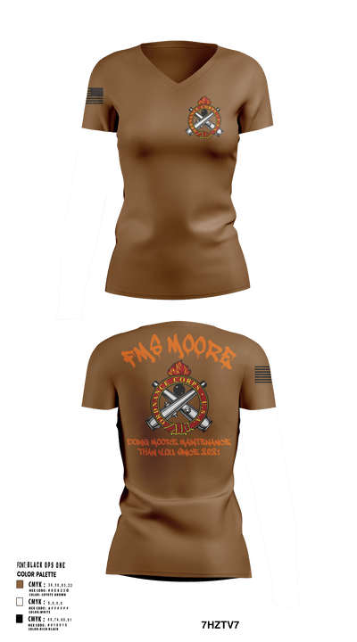 FMS Moore 83066116 Women's Short Sleeve V-neck Shirt - 124