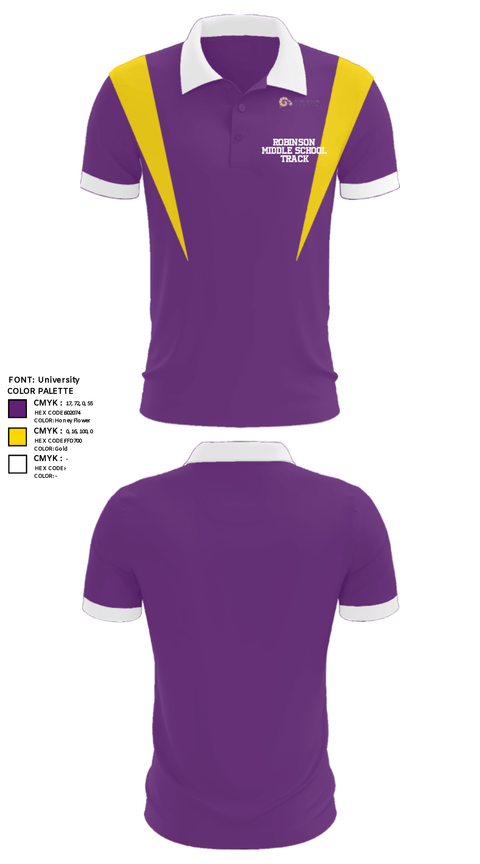 Short Sleeve Performance Polo, Robinson Middle School Track, Track & Field, Teamtime, Team time, sublimation, custom sports apparel, team uniforms, spirit wear, spiritwear, sports uniforms, custom shirts, team store, custom team store, fundraiser sports, apparel fundraiser