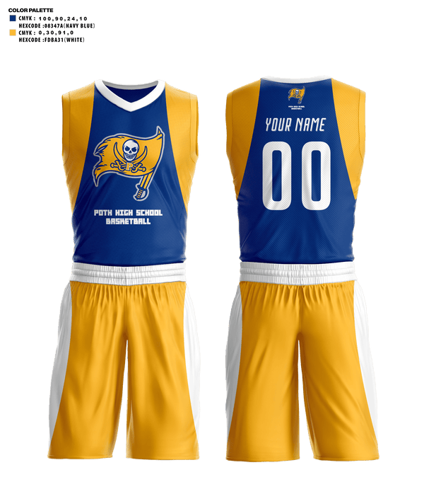 Basketball Uniform, Poth High School Basketball, Men's Basketball, Teamtime, Team time, sublimation, custom sports apparel, team uniforms, spirit wear, spiritwear, sports uniforms, custom shirts, team store, custom team store, fundraiser sports, apparel fundraiser
