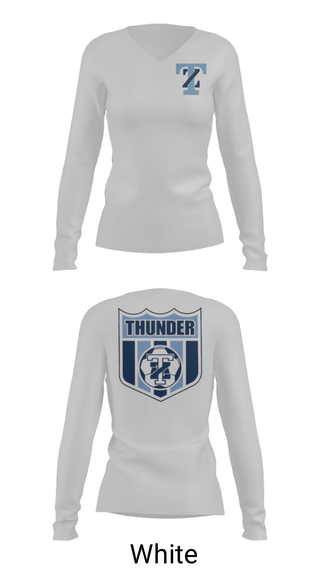 Women's Long Sleeve Vneck Shirt, Thunder, Men's Soccer, Teamtime, Team time, sublimation, custom sports apparel, team uniforms, spirit wear, spiritwear, sports uniforms, custom shirts, team store, custom team store, fundraiser sports, apparel fundraiser