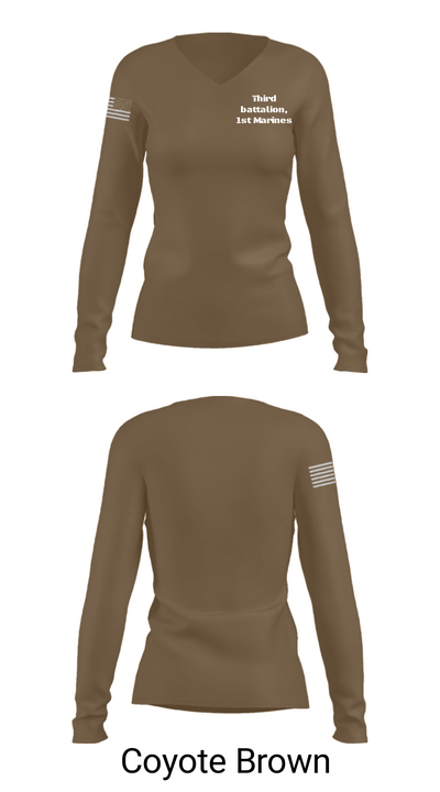 Third battalion, 1st Marines 26624063 Women's Long Sleeve V-neck Shirt - 17