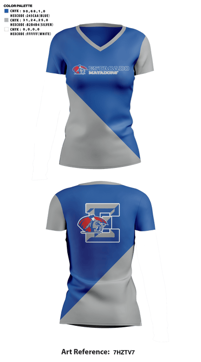 Estacado High School Cheer 9310800 Women's Short Sleeve V-neck Shirt - 41