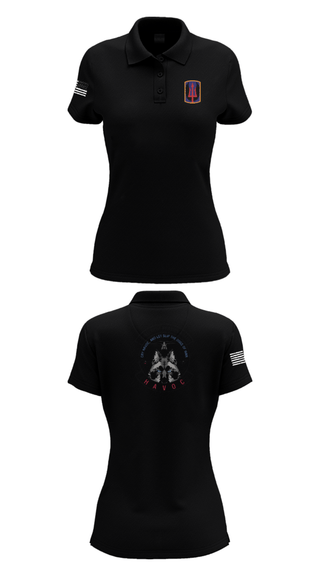 Womens Short Sleeve Performance Polo, 1-169th E Company, National Guard, Teamtime, Team time, sublimation, custom sports apparel, team uniforms, spirit wear, spiritwear, sports uniforms, custom shirts, team store, custom team store, fundraiser sports, apparel fundraiser