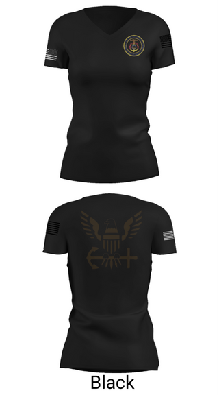 Women's Short Sleeve Vneck Shirt, Chaplain Corp, Navy, Teamtime, Team time, sublimation, custom sports apparel, team uniforms, spirit wear, spiritwear, sports uniforms, custom shirts, team store, custom team store, fundraiser sports, apparel fundraiser