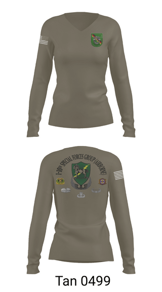 Womens Long Sleeve Vneck Shirt, 1-10 SFG FSC, Army, Teamtime, Team time, sublimation, custom sports apparel, team uniforms, spirit wear, spiritwear, sports uniforms, custom shirts, team store, custom team store, fundraiser sports, apparel fundraiser