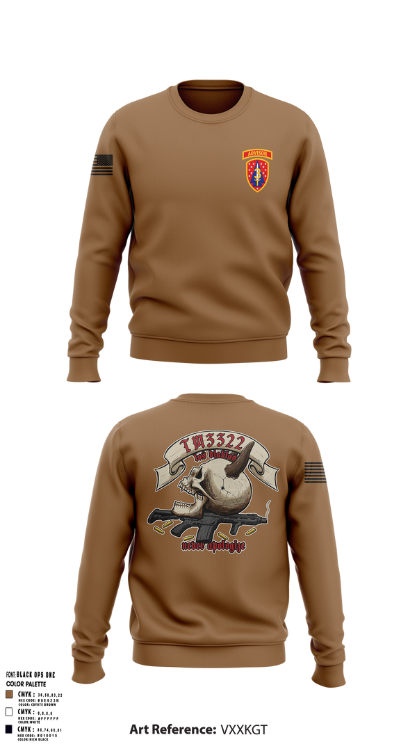 Crew Neck Sweatshirt, TM 2, B TRP, 3rd SQDN, 3 SFAB, Army, Teamtime, Team time, sublimation, custom sports apparel, team uniforms, spirit wear, spiritwear, sports uniforms, custom shirts, team store, custom team store, fundraiser sports, apparel fundraiser