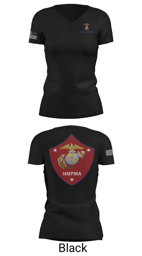 Women's Short Sleeve Vneck Shirt, GySgt Samuel Grange Squadron, Navy, Teamtime, Team time, sublimation, custom sports apparel, team uniforms, spirit wear, spiritwear, sports uniforms, custom shirts, team store, custom team store, fundraiser sports, apparel fundraiser