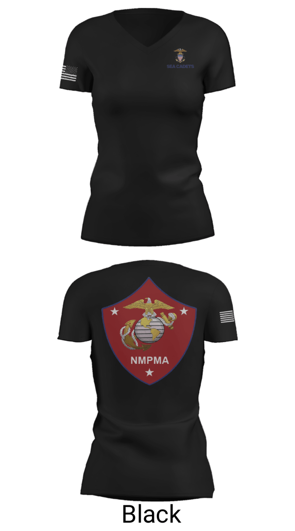 Women's Short Sleeve Vneck Shirt, GySgt Samuel Grange Squadron, Navy, Teamtime, Team time, sublimation, custom sports apparel, team uniforms, spirit wear, spiritwear, sports uniforms, custom shirts, team store, custom team store, fundraiser sports, apparel fundraiser
