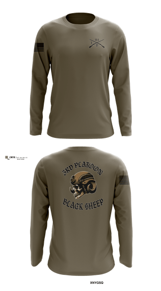 Long Sleeve Performance Shirt, 3rd PLT Black SheepDelta company 114, Army, Teamtime, Team time, sublimation, custom sports apparel, team uniforms, spirit wear, spiritwear, sports uniforms, custom shirts, team store, custom team store, fundraiser sports, apparel fundraiser