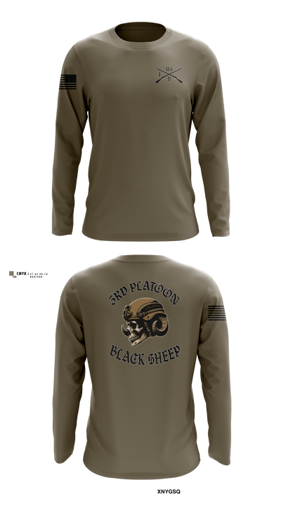 3rd PLT Black Sheep 32884167 Long Sleeve Performance Shirt - 86