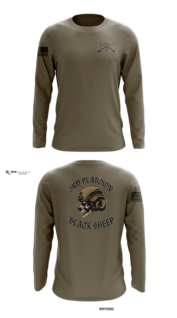Long Sleeve Performance Shirt, 3rd PLT Black SheepDelta company 114, Army, Teamtime, Team time, sublimation, custom sports apparel, team uniforms, spirit wear, spiritwear, sports uniforms, custom shirts, team store, custom team store, fundraiser sports, apparel fundraiser