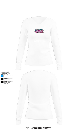 Womens Long Sleeve Vneck Shirt 1, Sweet Thangs, , Teamtime, Team time, sublimation, custom sports apparel, team uniforms, spirit wear, spiritwear, sports uniforms, custom shirts, team store, custom team store, fundraiser sports, apparel fundraiser