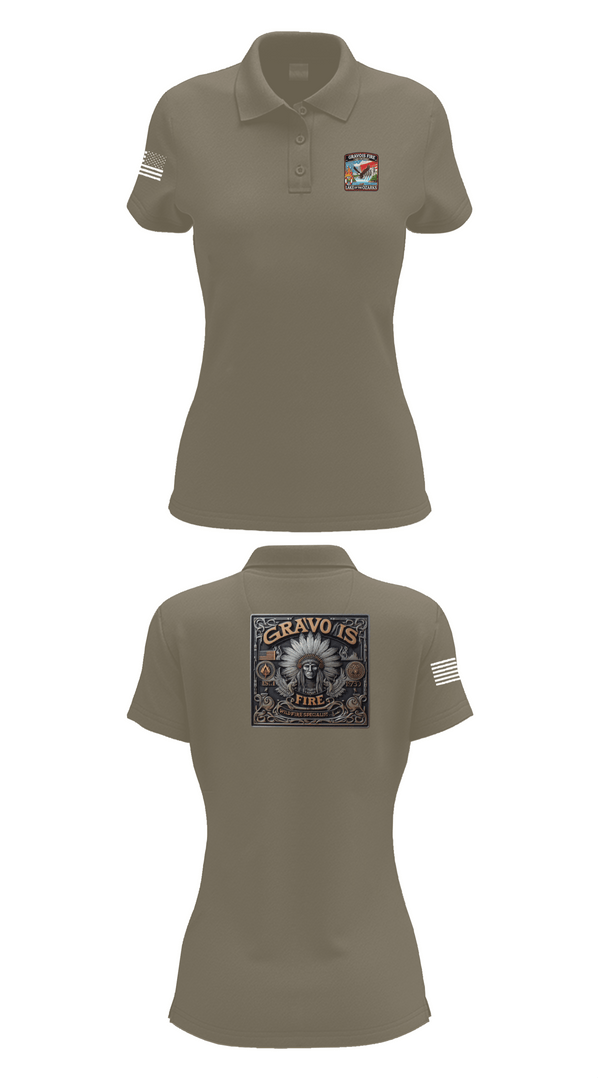 Womens Short Sleeve Performance Polo, Gravois Fire Special Operations, Fire Department, Teamtime, Team time, sublimation, custom sports apparel, team uniforms, spirit wear, spiritwear, sports uniforms, custom shirts, team store, custom team store, fundraiser sports, apparel fundraiser