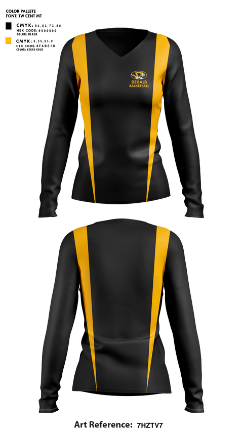 Womens Long Sleeve Vneck Shirt, Dekalb High School Basketball, Women's Basketball, Teamtime, Team time, sublimation, custom sports apparel, team uniforms, spirit wear, spiritwear, sports uniforms, custom shirts, team store, custom team store, fundraiser sports, apparel fundraiser