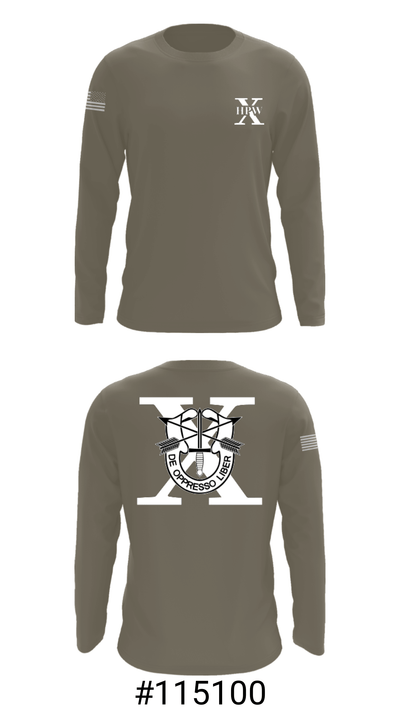 10th Special Forces HPW 55640979 Long Sleeve Performance Shirt - 18